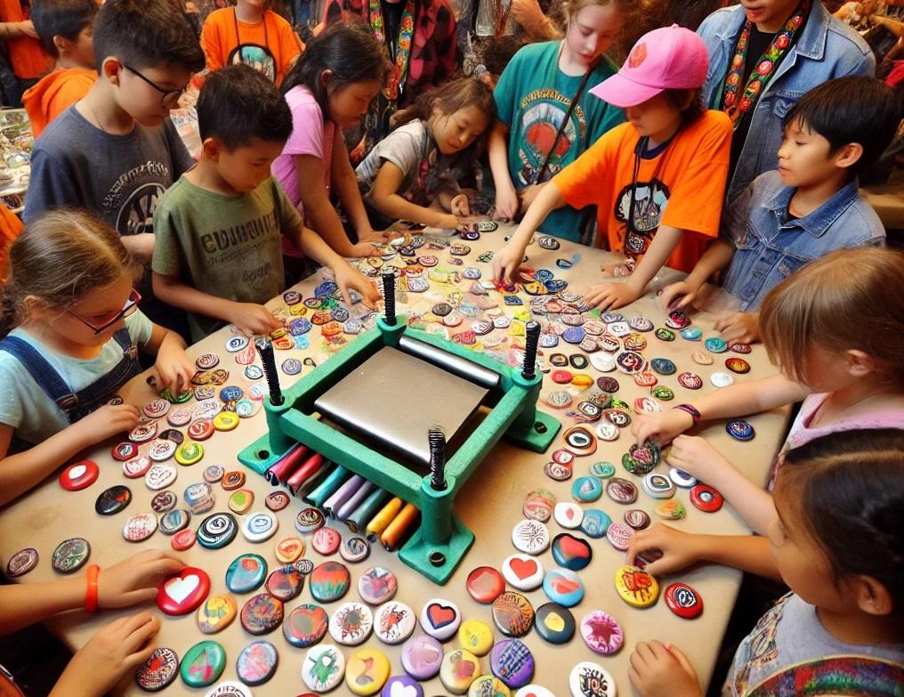 Orange Shirt Day Button Making